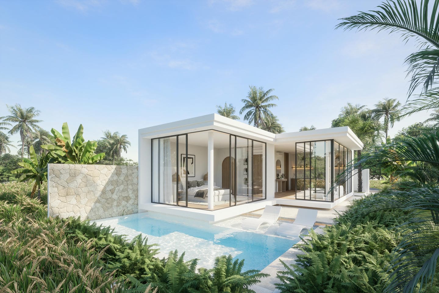 RICEFIELD VIEW 1 BEDROOM VILLA FOR SALE LEASEHOLD IN SESEH BE-1432 